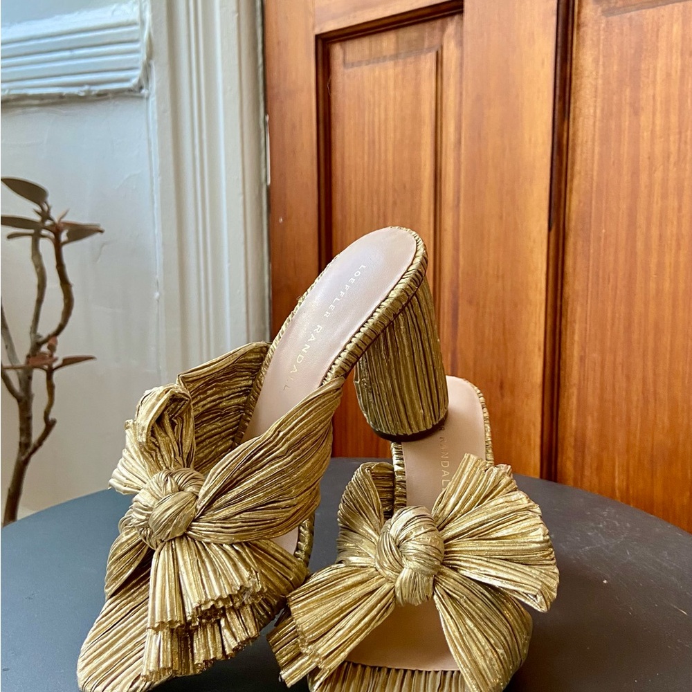 Gold Bow Women's Heels